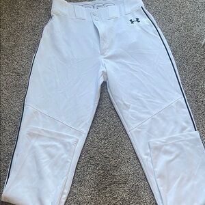 Under Armour White Sports Pants with Black Accents